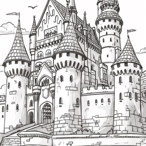 100 Immersive Medieval Castle Coloring Pages PDF + 200 PNG Files | Digital Download | Extra Castle Images - Vol 1