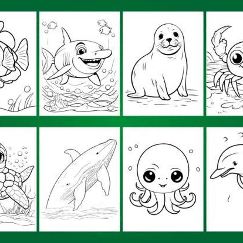 Ocean Coloring Pages - Etsy