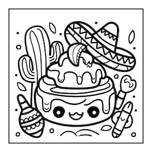Mexican Treats Coloring Book: 50 Fun Printable Pages (Digital Download)