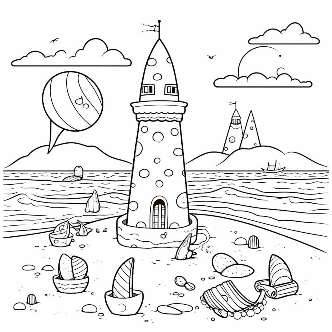 Beach Bliss: 10 Printable Coloring Pages for Relaxing Coastal Scenes - Etsy