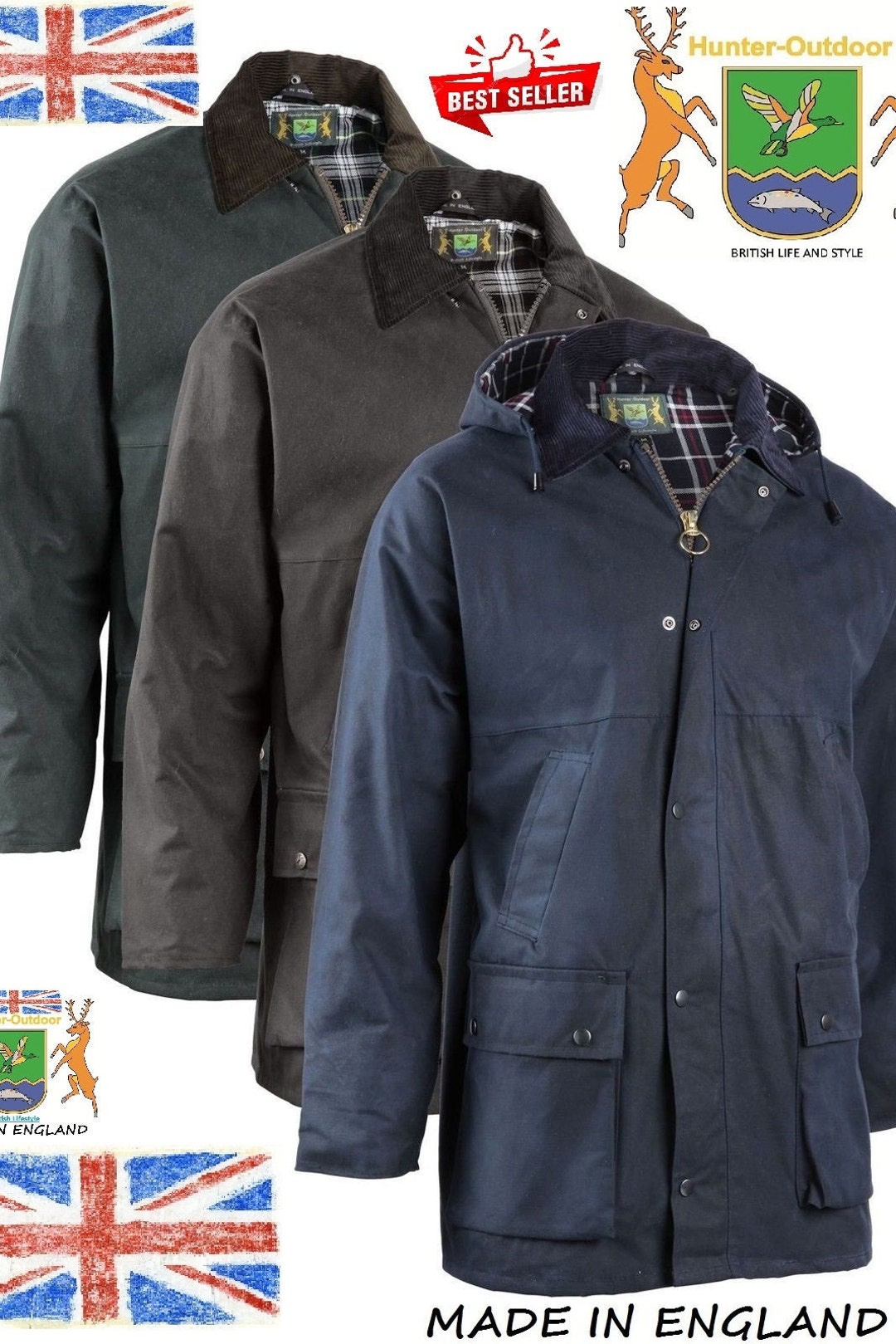 Bolton Waxed Cotton Classic Style Jacket Etsy