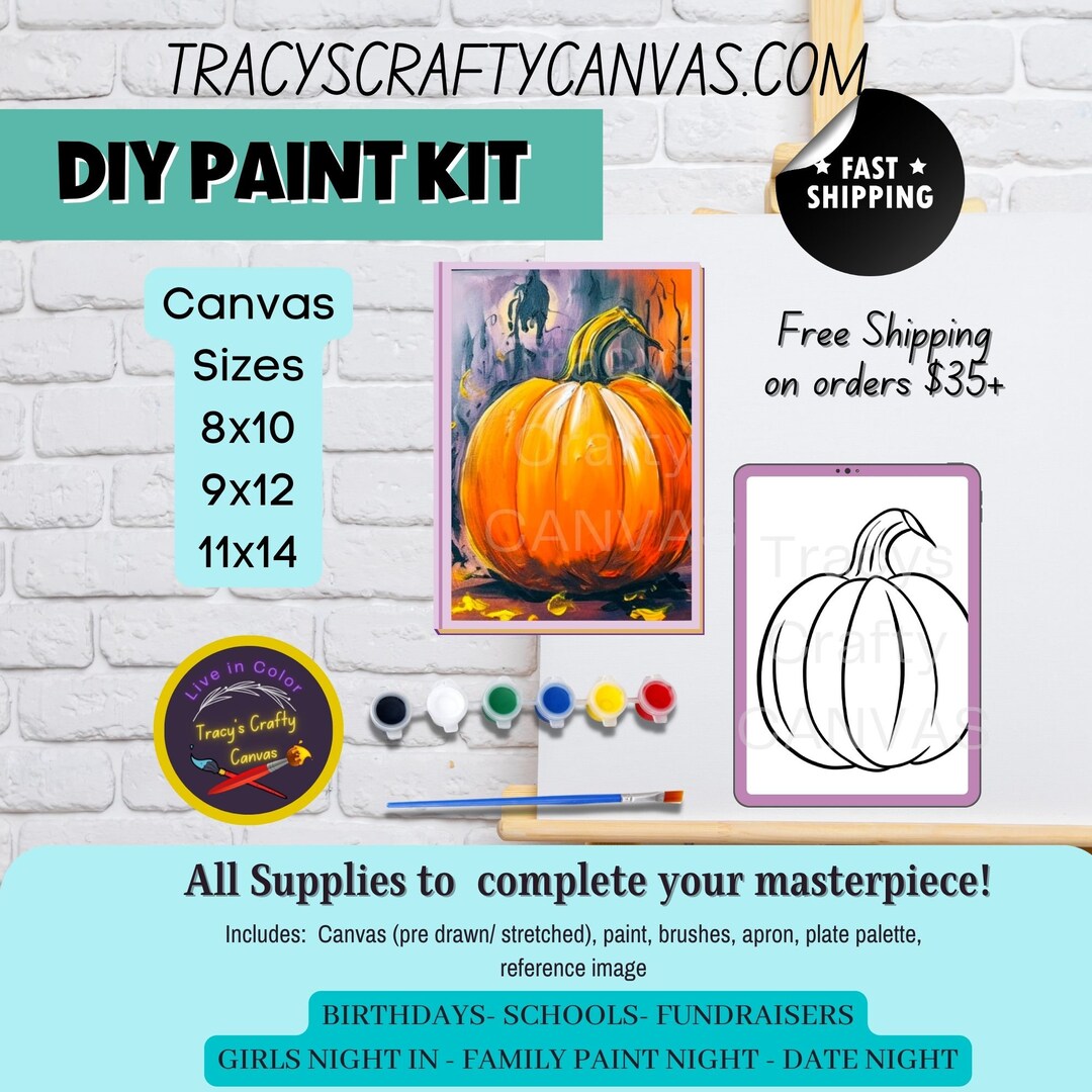 Harvest Pumpkin Paint Kit DIY Paint Party Etsy