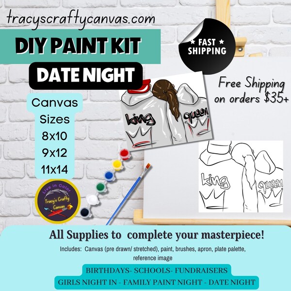 King and Queen Sip and Paint Etsy