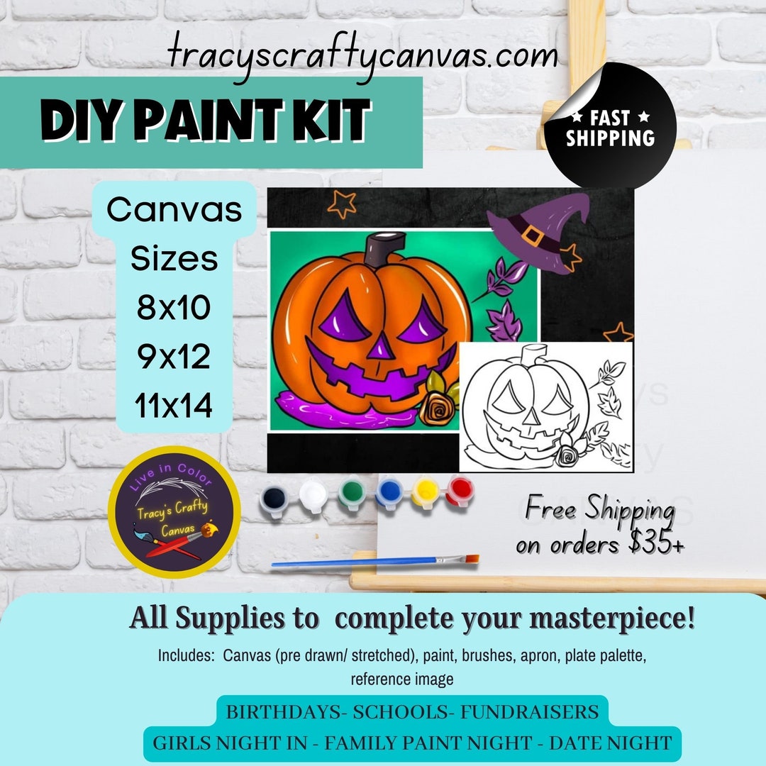 Witchy Pumpkin Paint Kit DIY Paint Party Etsy