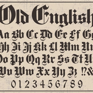 Alte englische Schrift Alte englische Stil Schrift Alte englische Buchstaben Altes englisches Alphabet Keltische Schrift Gälische Schrift Alte englische Schrift Cricut