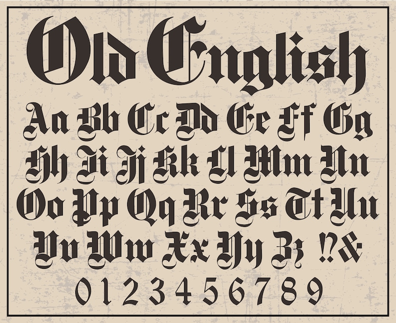 Old English Font Old English Style Font Old English Letters Old English Alphabet Celtic Font Gaelic Font Old English Font Cricut image 1