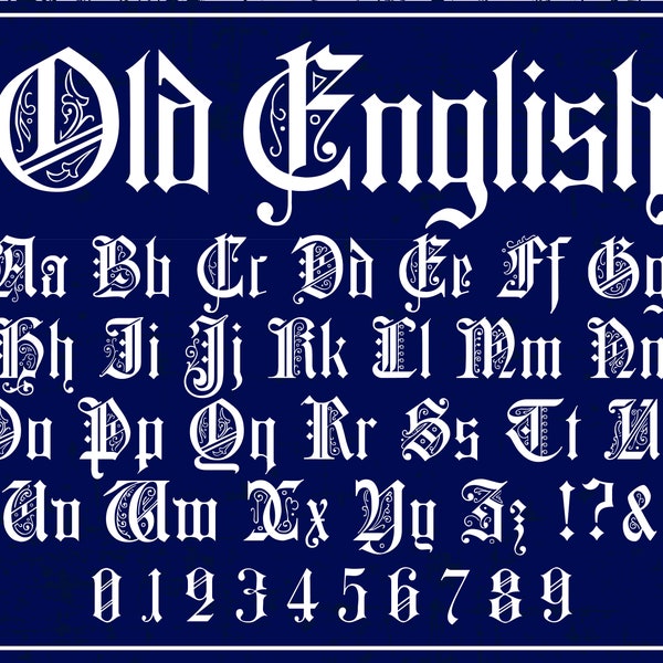 Old English Font Celtic Font Gaelic Font Old English Style Font Old English Letters Old English Alphabet Old English Font Cricut