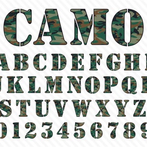 Carattere Camouflage Carattere Camo Carattere Stencil Carattere Esercito Carattere Militare Carattere Camouflage Lettere Carattere Camo Digitale Carattere Lettere Camouflage Carattere Cricut