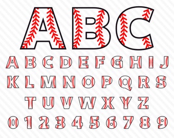 Baseball Font Svg Baseball Font With Stitch Baseball Stitch Font Baseball Layers Alphabet Cricut Font With Tails Baseball Letters Font Svg