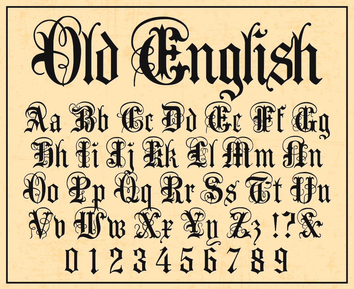 Old English Font Celtic Font Gaelic Font Old English Style Font Old ...