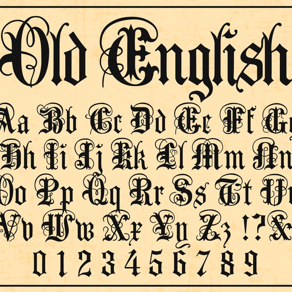 Old English Font Celtic Font Gaelic Font Old English Style Font Old English Letters Old English Alphabet Old English Font For Cricut