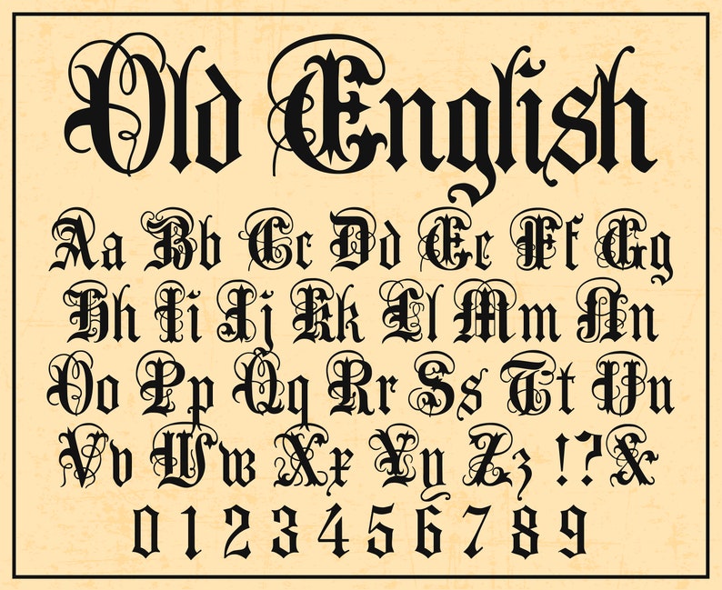 Old English Font Celtic Font Gaelic Font Old English Style Font Old ...