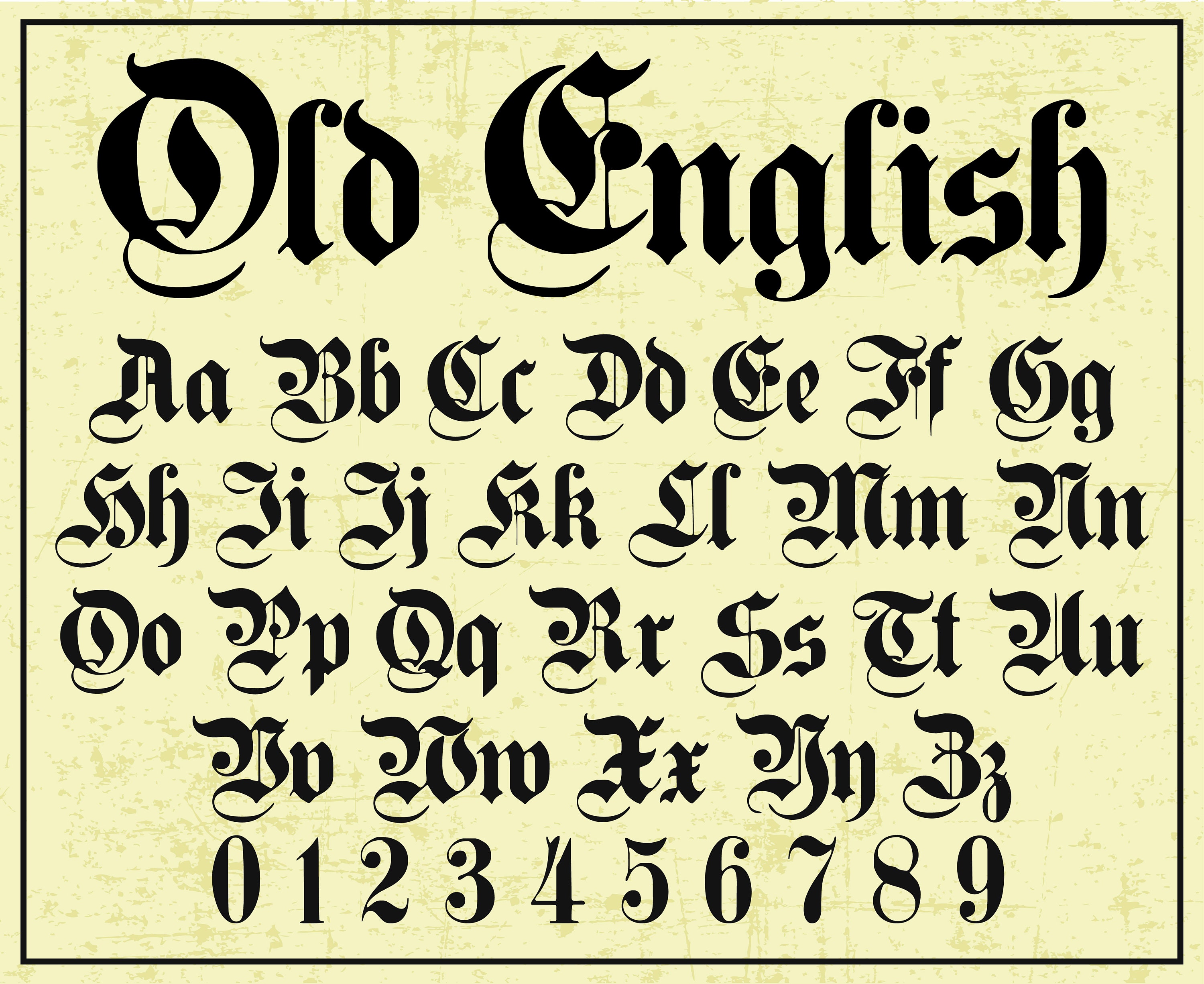 Old English Cursive Font