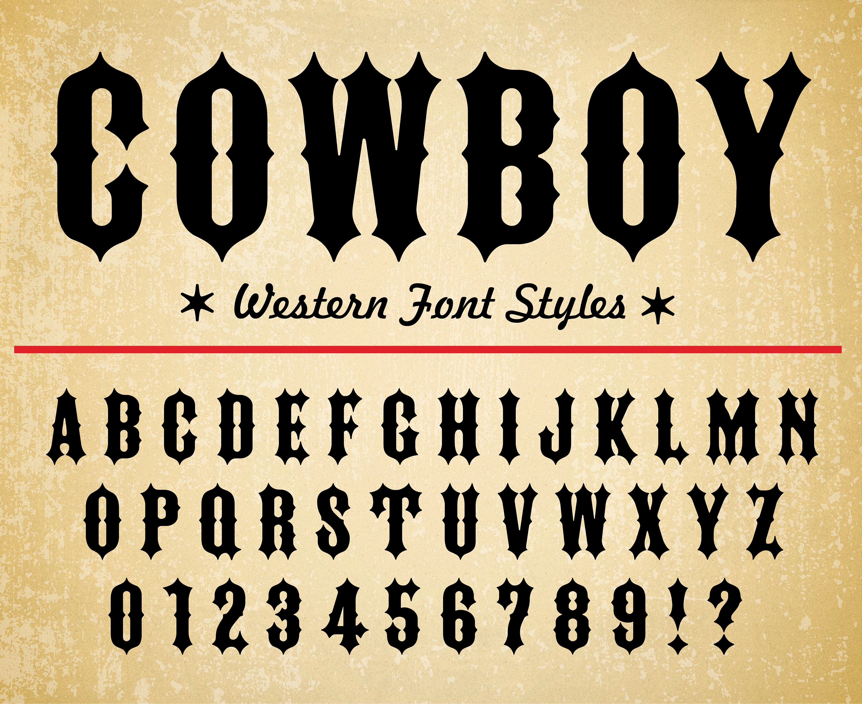 Cowboy Font Western Font Wild West Font Old West Font Western Font ...