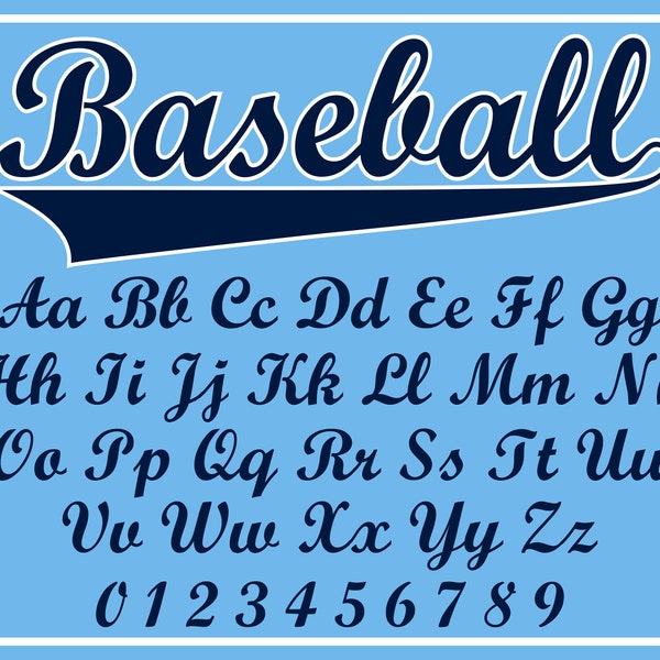 Baseball Font Ttf Baseball Font Svg Baseball Font With Tails Baseball Script Font Sport Font School Font Cursive Font With Tails