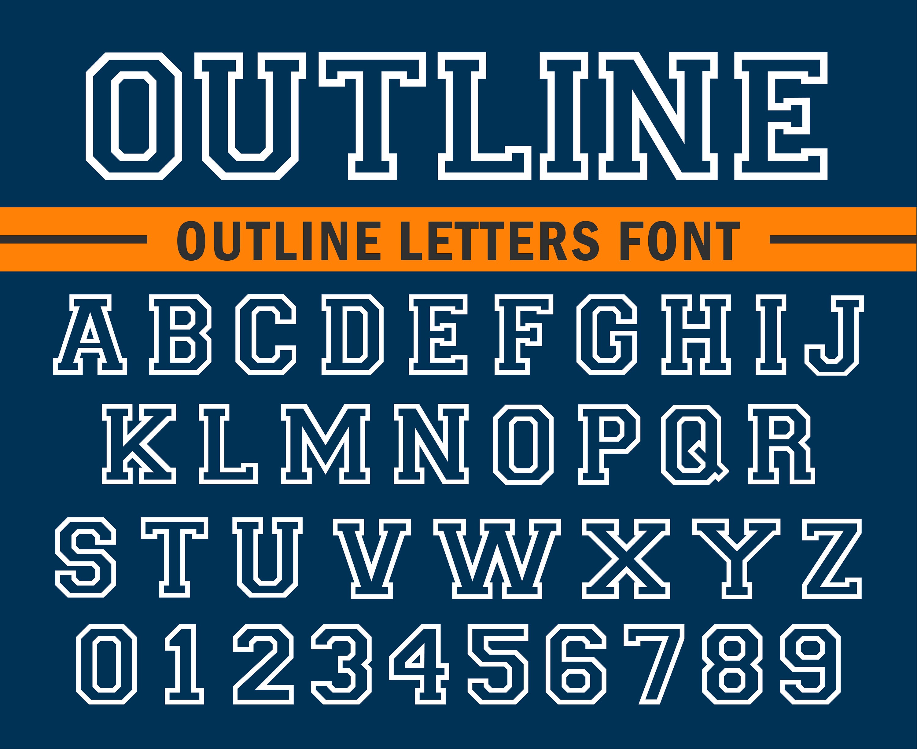 Outline Block Letter Font