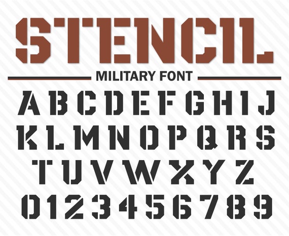 Font Military Stencil Letters Numbers Stock Photo - Download Image Now -  Alphabet, Army, Black Color - iStock