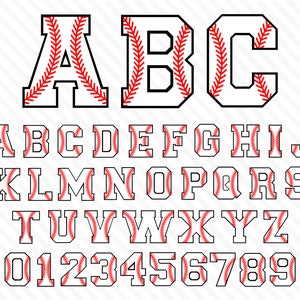 Baseball Font Svg Baseball Font With Stitch Baseball Stitch Font Baseball Layers Alphabet Cricut Font With Tails Baseball Letters Font Svg