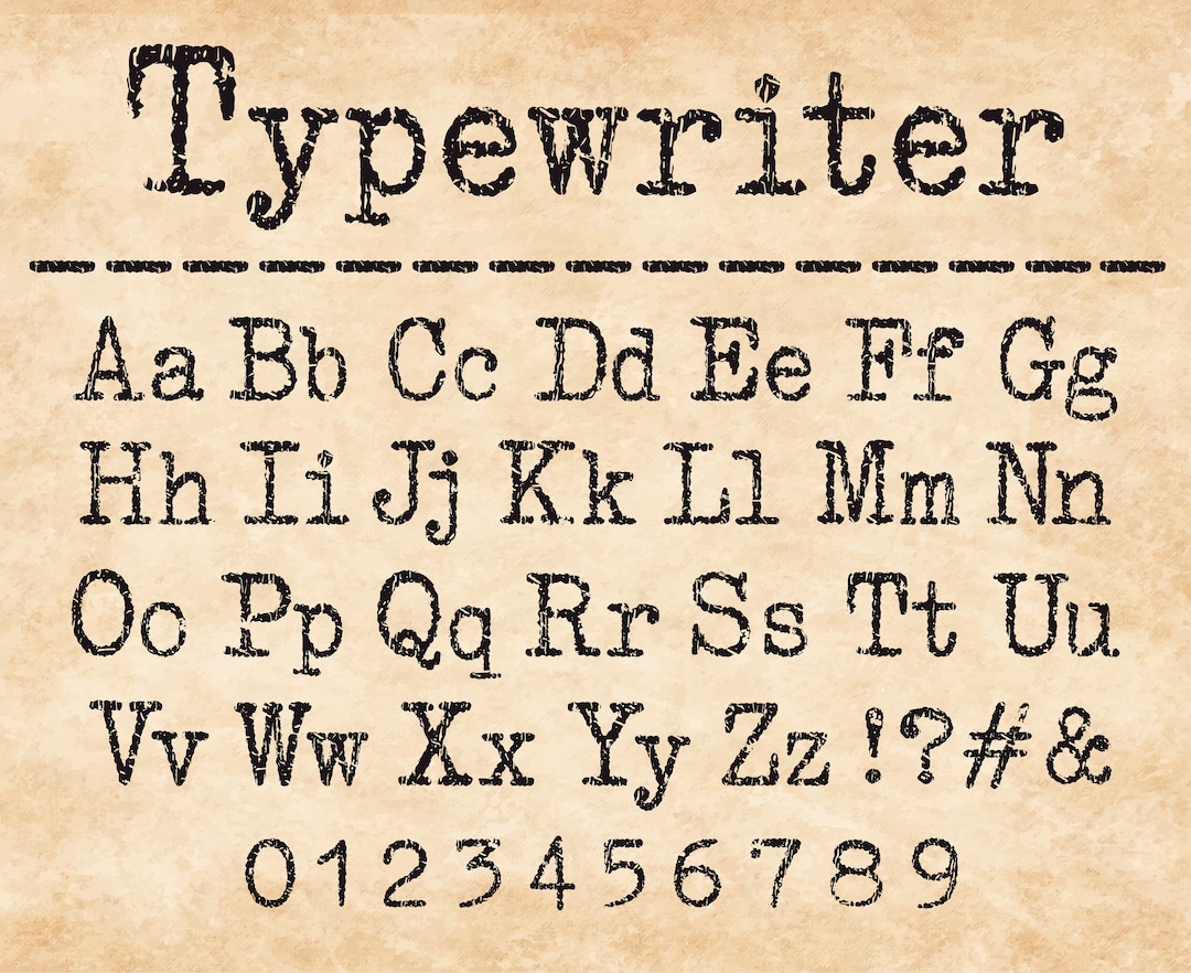 Typewriter Font Type Font American Typewriter Font Old Typewriter Font