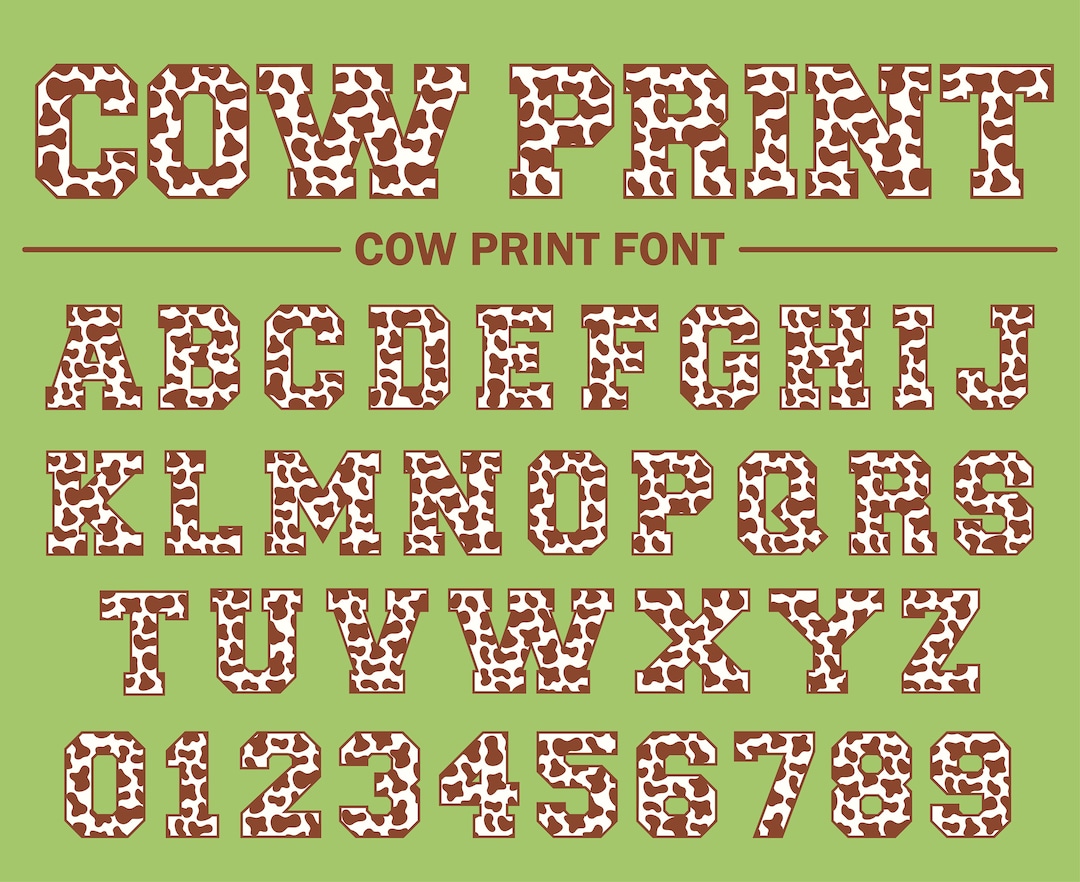 Сow Font Farm Font Cow Print Font Cattle Font Happy Cow Font Cow ...