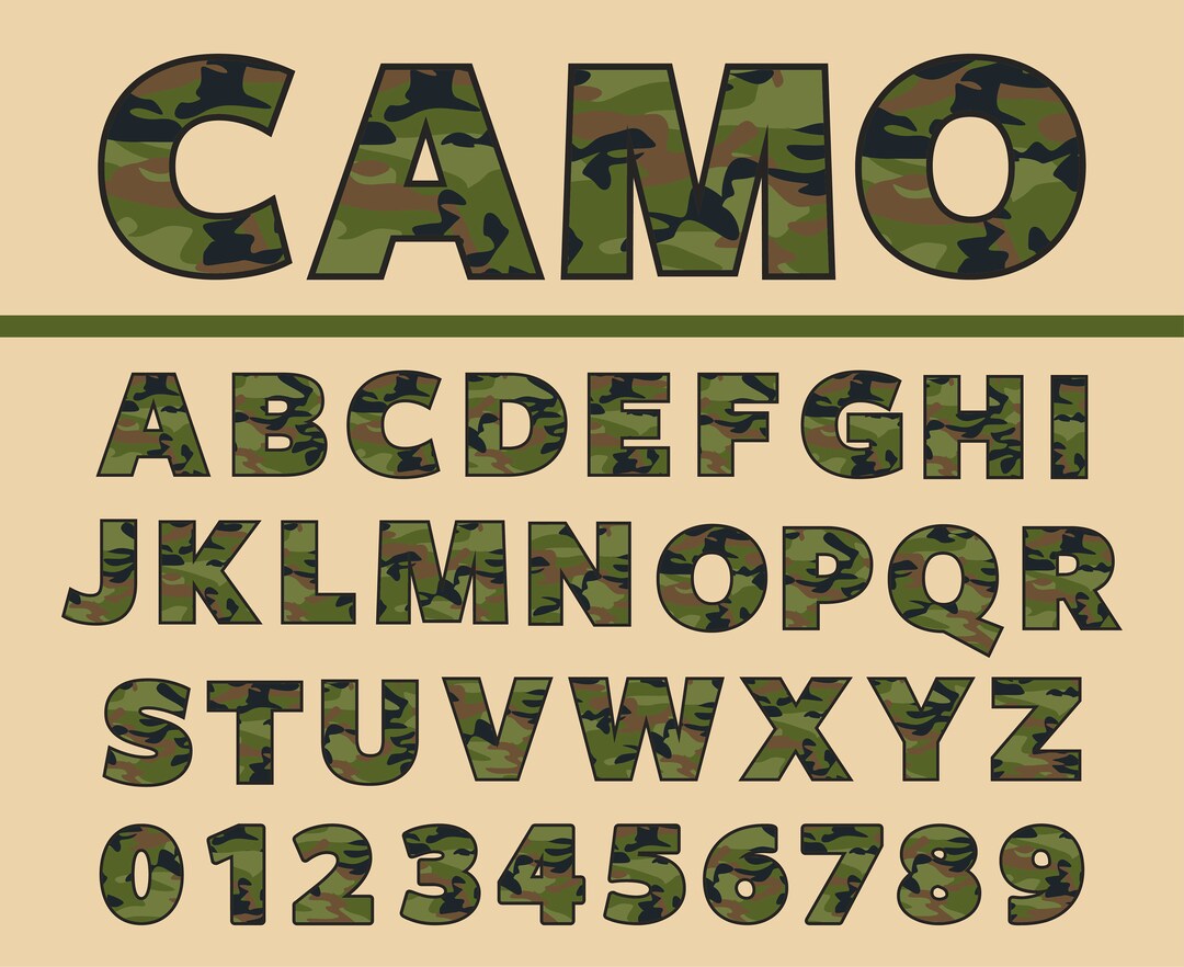 Camouflage Font Camo Font Stencil Font Army Font Military Font