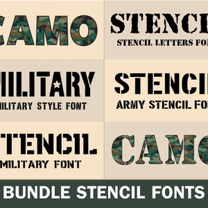 Stencil Font Army Font Military Font Camouflage Font Military Stencil Font Army Stencil Font Stencil Letters Font Military Style Font