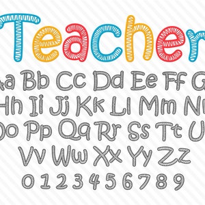 Teacher Font Kindergarten Font Preschool Font Teacher Handwriting Font Kindergarten Font Style Children Font Kids Font Kids Alphabet Svg