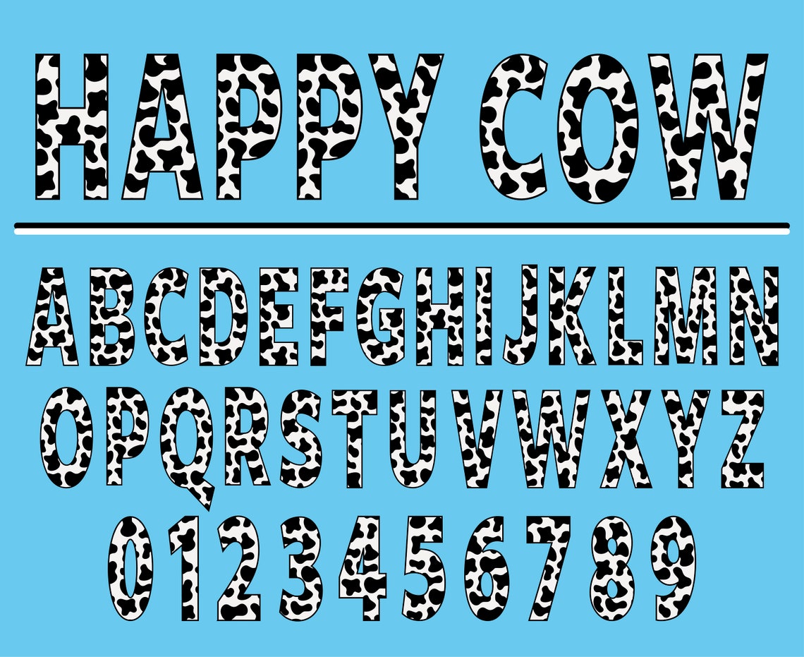 Сow Font Farm Font Cow Print Font Cattle Font Happy Cow Font Cow