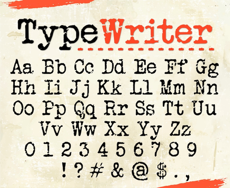 Typewriter Font Type Font American Typewriter Font Old Typewriter Font