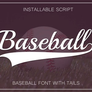 Carattere da baseball con code, lettere del carattere da baseball, carattere in corsivo da baseball, carattere da baseball, carattere da baseball corsivo, carattere da baseball Cricut TTF SVG