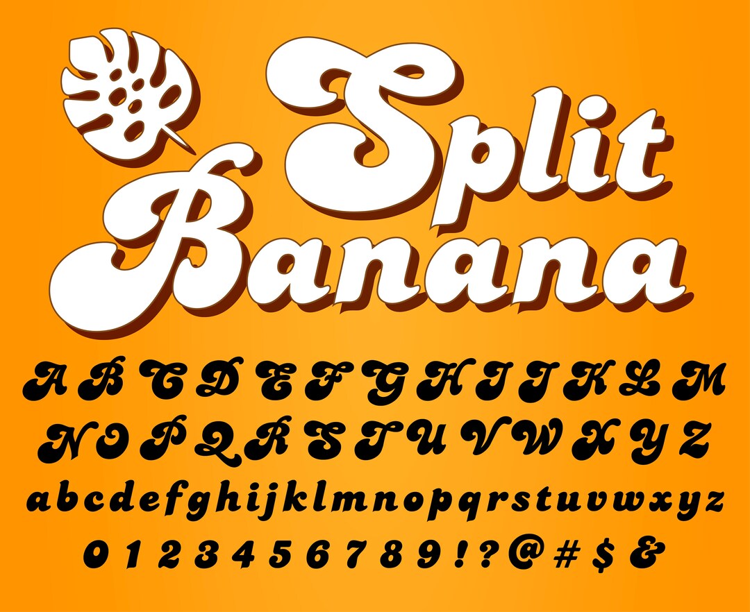 Groovy Font Banana Split Font Wavy Font Retro Font Groovy Font for