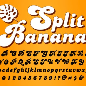 Groovy Font Banana Split Font Wavy Font Retro Font Groovy Font For Cricut Silhouette Glowforge Wavy Letters Font Svg Retro Alphabet Svg