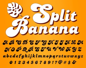 Groovy Font Banana Split Font Wavy Font Retro Font Groovy Font Voor Cricut Silhouette Glowforge Wavy Letters Font Svg Retro Alphabet Svg
