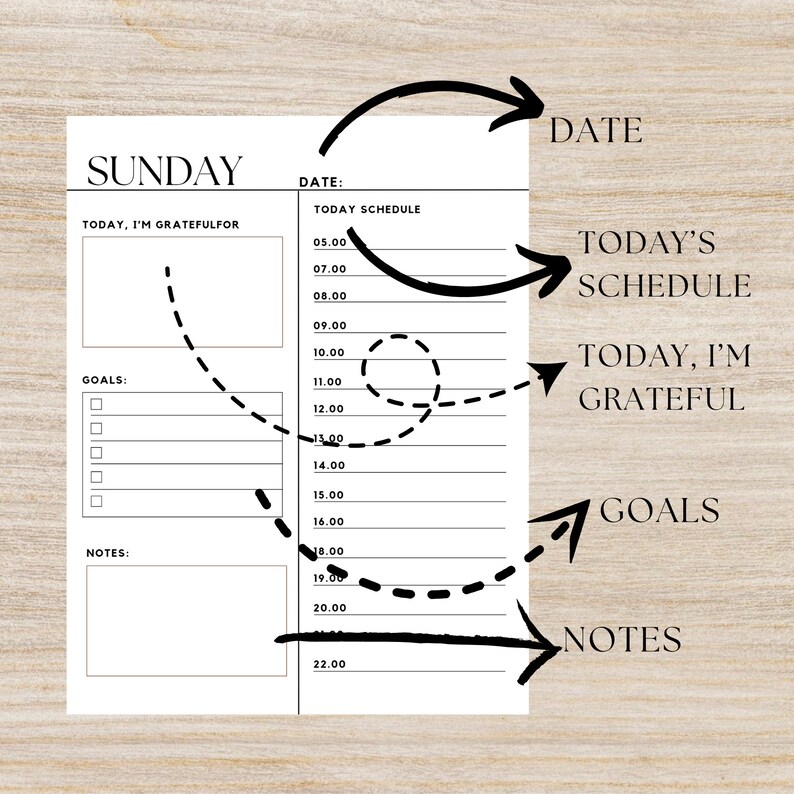 1 PDF 7 Days Planner One Week Planner Minimalist Planner PDF Printable ...