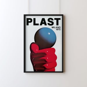 Cartel retro italiano / arte de pared, diseño retro, arte gráfico italiano, diseño gráfico de los años 70