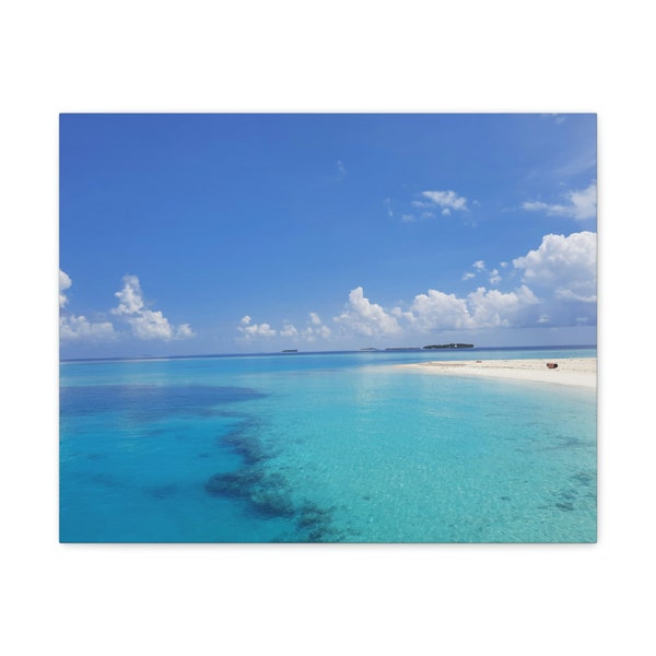 Maldives Beach, Canvas, Wall Art, Decor, Home, Office, Gift, Water, Beach