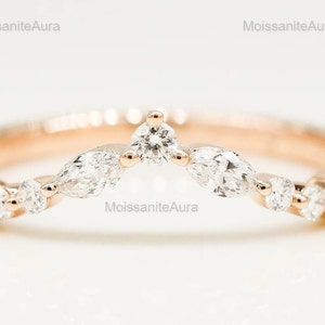Moissanite Wedding Chevron Ring, V Shaped Moissanite Ring, Stacking Band, Wedding Band, Matching Minimalist Ring, Dainty Ring For Women