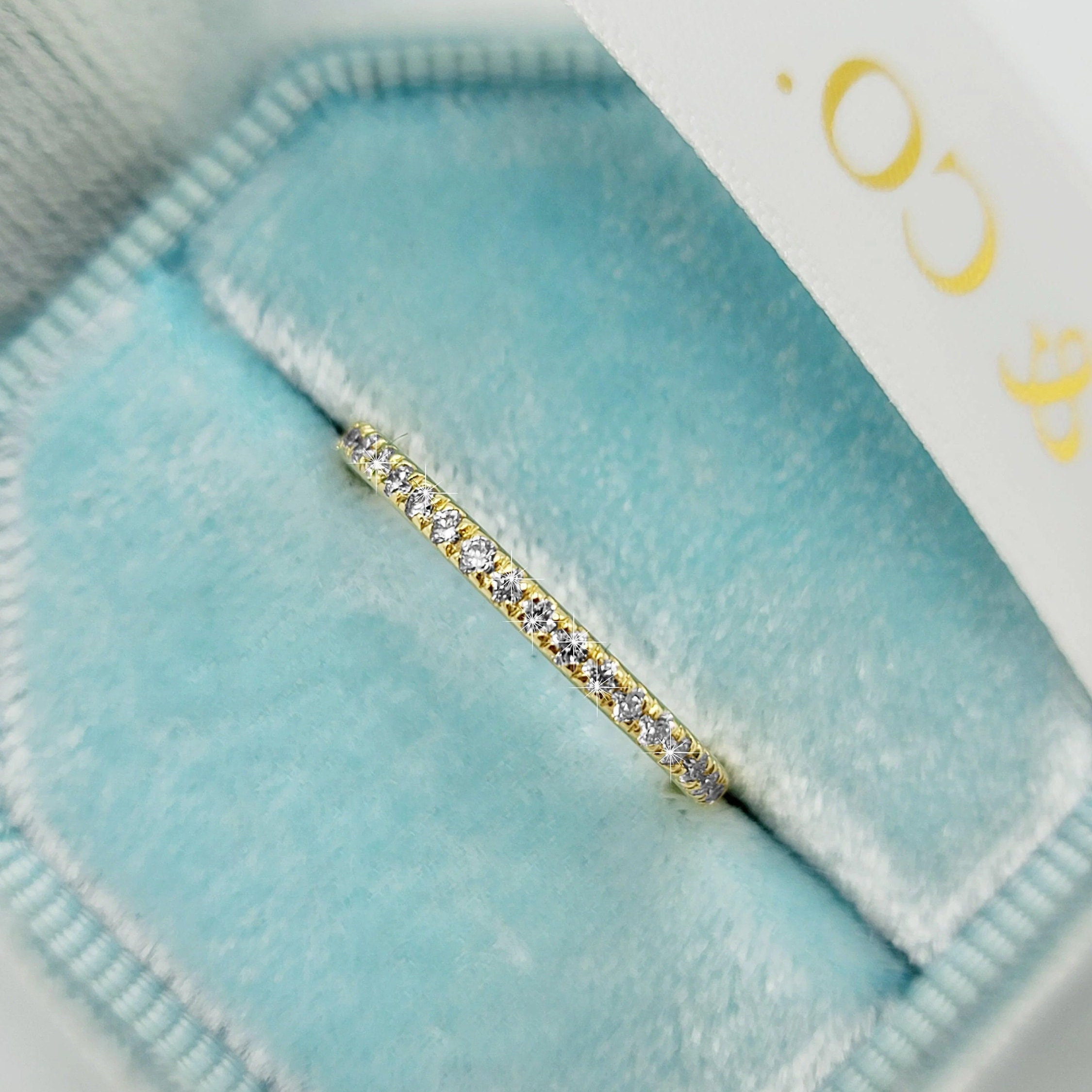 0.30 CT Moissanite Wedding Band, Dainty Band, 3/4 Eternity Delicate Band, Anniversary Band, Ring Matching Band, Bridesmaid Band, 4 HER