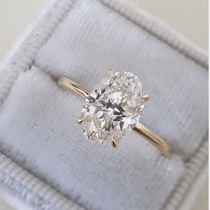 2.5CT Oval Cut Moissanite Engagement Ring, 4 Prongs Ring, Solitaire Ring, Dainty Wedding Ring, Proposal Ring, Promise Ring, 4 HER
