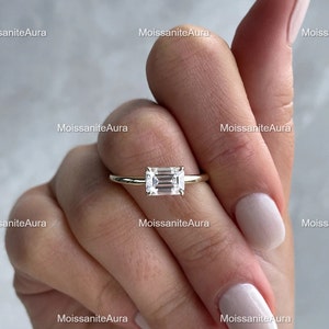 2ct Smaragdschliff Moissanite Verlobungsring, Smaragd Moissanite Ring, Ehering, Jubiläumsring, Solitärring