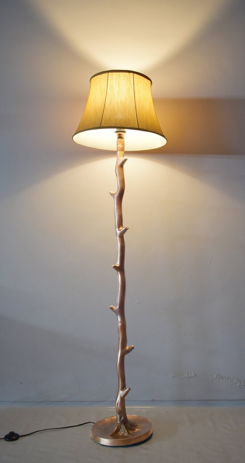 Tree Floor Lamp Wooden Corner Lampshade Unique Floor Etsy