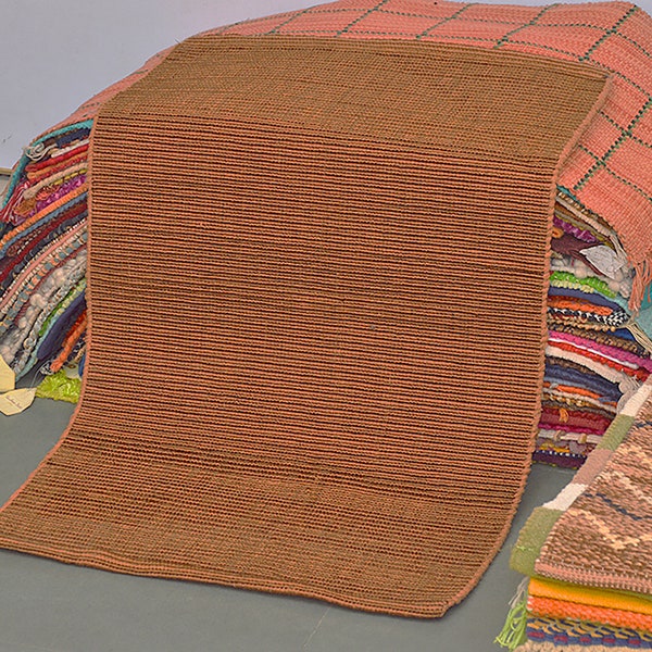 Tapis de sol moderne God Place paillasson marron naturel Shaggy Design solide paillasson indien tissé à la main paillasson 2x3 pi