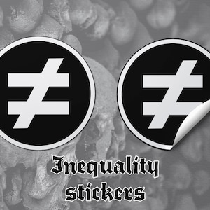 Ungleichheit Symbol Sticker