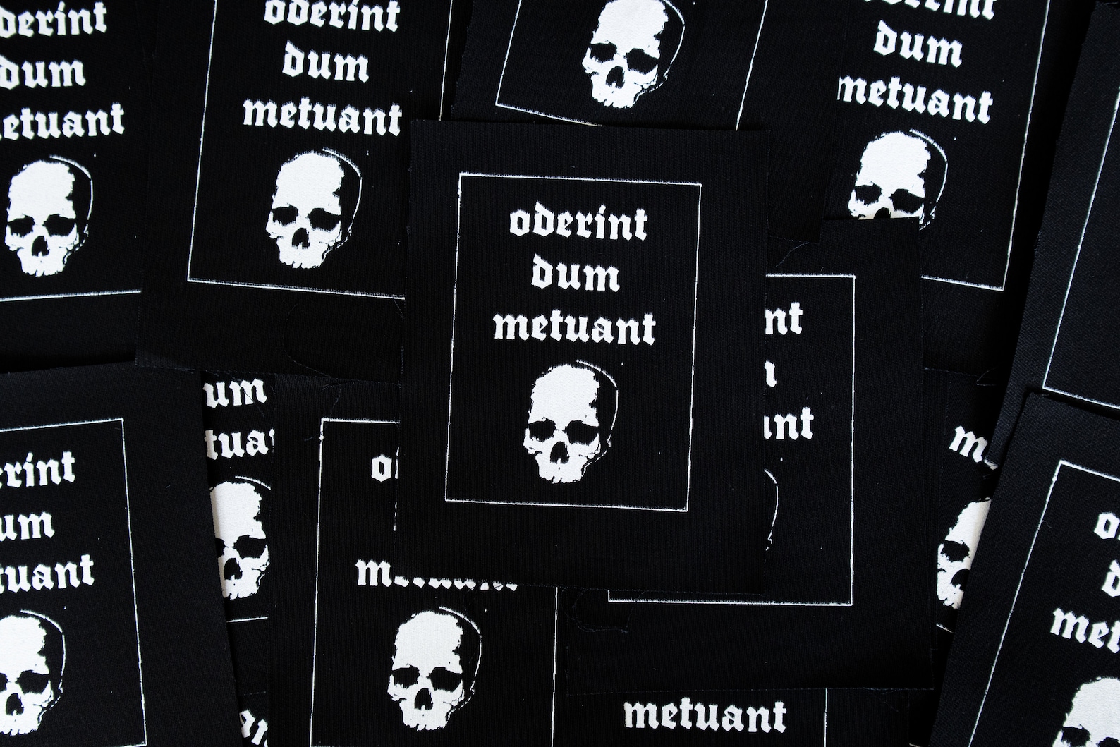 Oderint Dum Metuant Screen Printed Patch | Occult Horror Punk Black ...