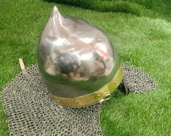 Braničevo Battle Helmet, 2mm Mild Steel, 9mm Chainmail