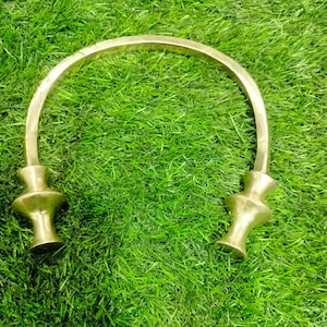 Brass Viking-style torque necklace with flared terminal ends,solid torque