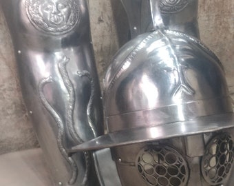 Capacete de Gladiador Romano Thraex – Armadura de Combate Medieval para Reencenação e Fantasia
