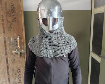 Viking Yarm Helmet with Chainmail Aventail | 2mm Steel SCA Combat Armor