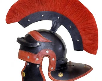 Leather Roman Helmet, Reenactment Cosplay Costume Helm