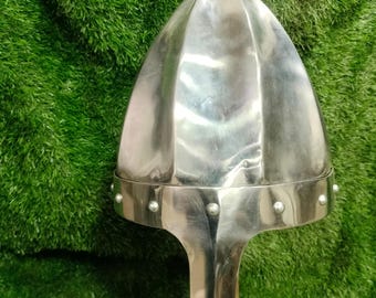 Battle Ready Norman Helmet | 2mm Steel Viking Spangenhelm | SCA & Reenactment Armor Gear